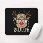 Tapis De Souris Run Rudolph Santa's Reindeer Christmas Camo Boys T (Avec souris)
