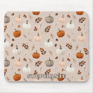 Tapis De Souris Russe Citrouilles d'automne et feuilles d'automne