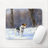 Tapis De Souris Russell Terrier Laisser neiger Noël (Avec souris)