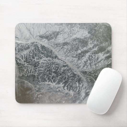 Tapis De Souris Russie centrale neigeuse et brumeuse montrant Ob R (Avec souris)
