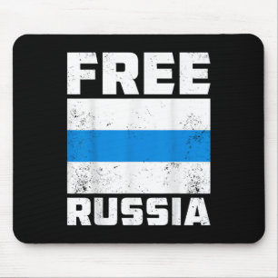 Tapis De Souris Russie Libre Nouveau drapeau russe Bleu Blanc Anti
