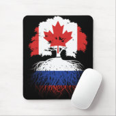 Tapis De Souris Russie Russie Canada drapeau des racines de l'arbr (Avec souris)