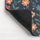 Tapis De Souris Rust and Coral Daisy Field on Navy Blue (Coin)