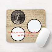Tapis De Souris Rustic 1860's Your Custom Dog Art Ephemera Print (Avec souris)