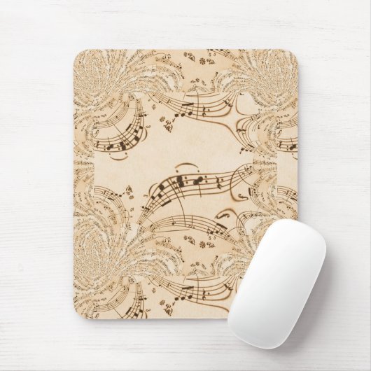 Tapis De Souris Rustic Antique Musical Notes (Avec souris)
