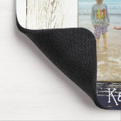 Tapis De Souris Rustic Blue White Beach Wood Photo Frame (Coin)