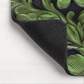 Tapis De Souris Rustic green tooled leather  (Coin)