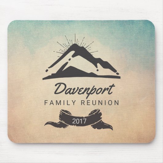 Tapis De Souris Rustic Mountain Illustration Réunion de famille (Devant)