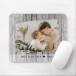 Tapis De Souris Rustic Wood Photo Template Best Dad Ever<br><div class="desc">Best dad ever mousepad with a rustic wood texture background. Personalize with your favorite photo and custom message.</div>