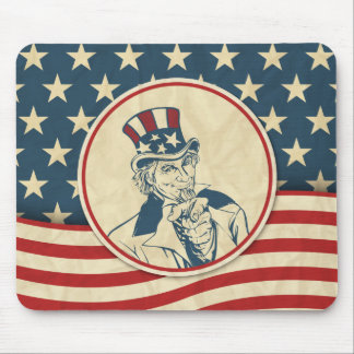Tapis De Souris Rustique Americana Oncle Sam Patriotique
