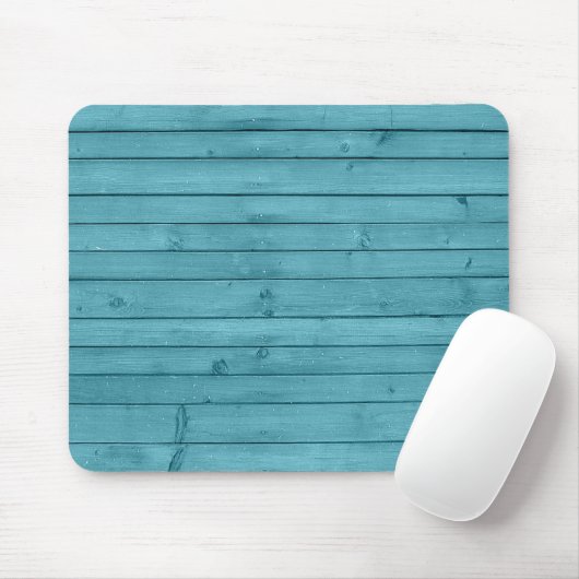Tapis De Souris Rustique Aqua Bleu Bois Turquoise (Avec souris)