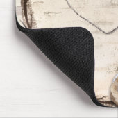 Tapis De Souris Rustique Blanc Birch Floral & Hummingbird Élégant (Coin)