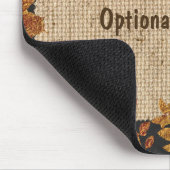 Tapis De Souris Rustique Burlap Automne Automne Tone d'or Feuilles (Coin)
