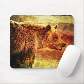 Tapis de souris rustique d'art d'ours gris (Avec souris)