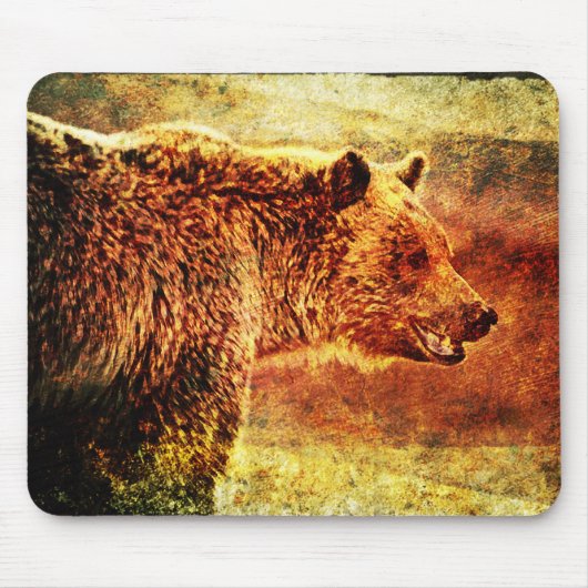 Tapis de souris rustique d'art d'ours gris (Devant)