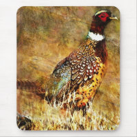 Tapis de souris rustique de peinture de faisan
