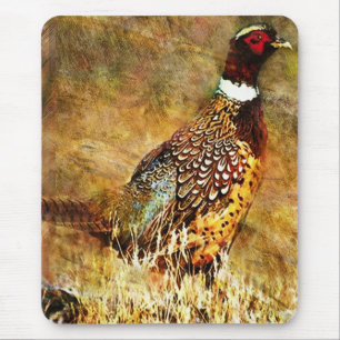 Tapis de souris rustique de peinture de faisan