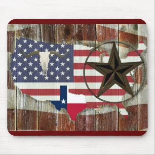 Tapis De Souris Rustique Texas Lone Star Texas Long Horn