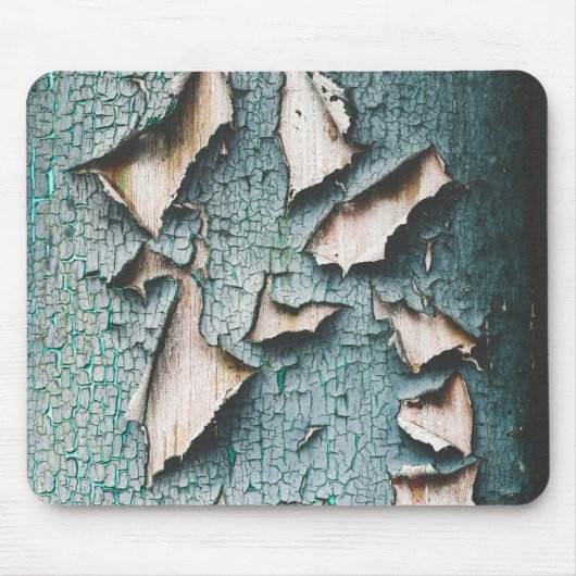 Tapis De Souris Rustique vieille peinture bleu clair vert peeling (Devant)