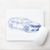 Tapis De Souris Saab 9-3 Combi 2009 (Avec souris)