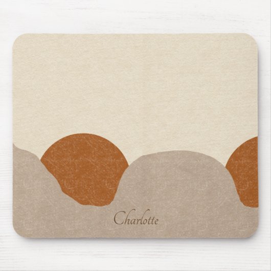 Tapis De Souris Sable en terre cuite Boho personnalisé Abstrait (Devant)