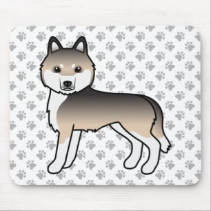 Tapis De Souris Sable Siberian Husky Chien de Dessin Animé Mignon