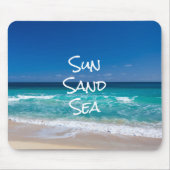 Tapis De Souris Sable Soleil Mer Tropical Plage Turquoise Eau (Devant)