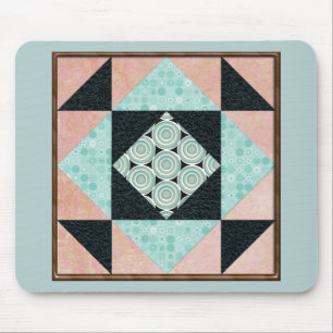 Tapis De Souris Sablier de base en turquoise et pêche