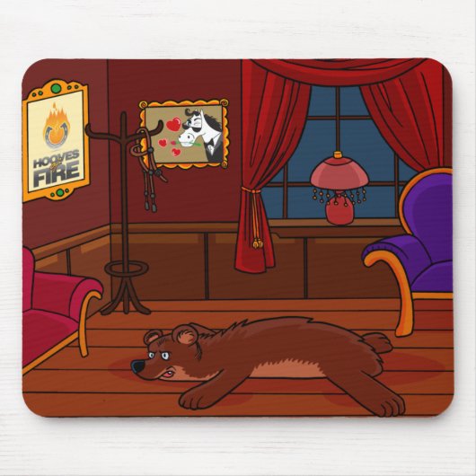 Tapis De Souris Sabots de ferme de goujon du feu Mousepad (Devant)