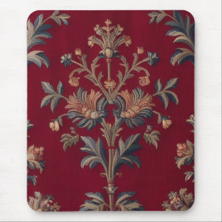 Tapis De Souris Sac broderie medievale fleurie en rouge bordeaux