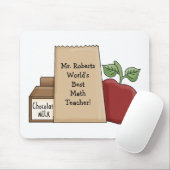 Tapis De Souris Sac de déjeuner/meilleur nom de professeur maths (Avec souris)