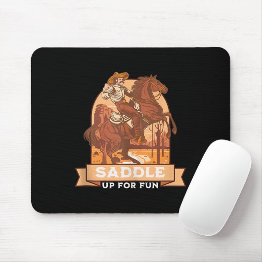 Tapis De Souris Saddup Pour Fun Cowboy Western Riding Humour Tank (Avec souris)