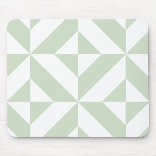 Tapis De Souris Sage Green Geometric Deco Cube Pattern (Devant)