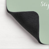Tapis De Souris Sage Green Nom Moderne Élégant Monogramme Boho (Coin)
