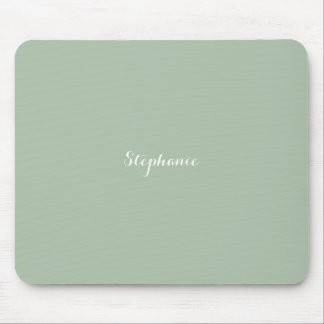 Tapis De Souris Sage Green Nom Moderne Élégant Monogramme Boho