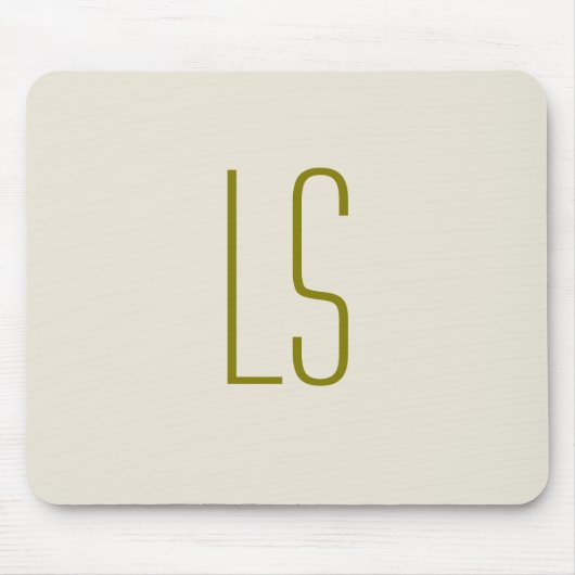 Tapis De Souris Sage vert monogramme initial simple (Devant)