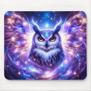 Tapis De Souris Sagesse Mystique Cosmique Hibou Spirituel Céleste