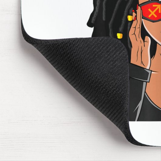 Tapis De Souris Sagittarius Queen African American Loc'd Woman Zod (Coin)