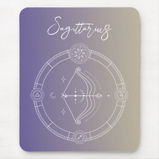 Tapis De Souris Sagittarius zodiaque horoscope étoile signe gradie (Devant)