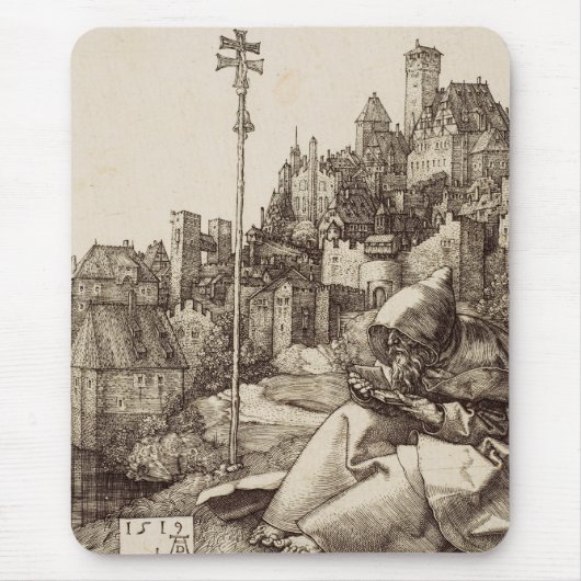 Tapis De Souris Saint Antoine lisant par Albrecht Dürer (Devant)