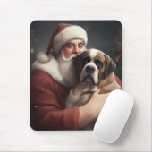 Tapis De Souris Saint Bernard avec le Père Noël Festif Noël (Avec souris)