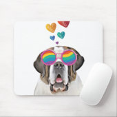 Tapis De Souris Saint Bernard Chien avec Coeurs Saint-Bernard Sain (Avec souris)