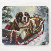 Tapis De Souris Saint Bernard Chien Festif de Noël (Devant)