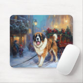 Tapis De Souris Saint Bernard Christmas Festive (Avec souris)