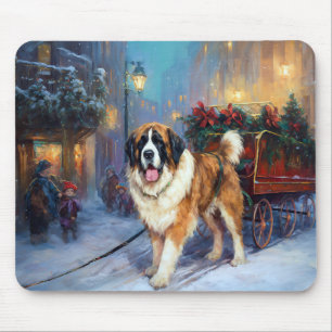 Tapis De Souris Saint Bernard Christmas Festive