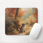 Tapis De Souris Saint Bernard en automne Feuilles Automne automne  (Avec souris)