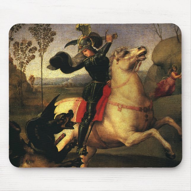 Tapis De Souris Saint George combattre le dragon par Raphael Sanzi (Devant)