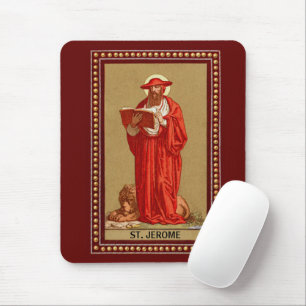 Tapis De Souris Saint Jérôme en cardinal avec lion (P 004)