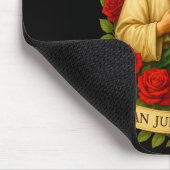 Tapis De Souris Saint Jude Thaddeus Catholic Art With Red Roses  (Coin)