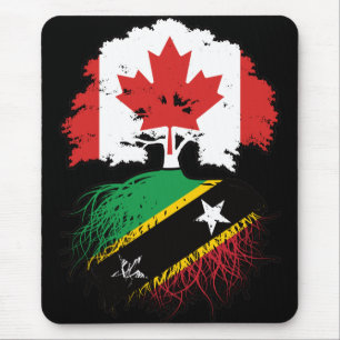 Tapis De Souris Saint Kitts Kittitian Canadien Canada Racines d'Ar